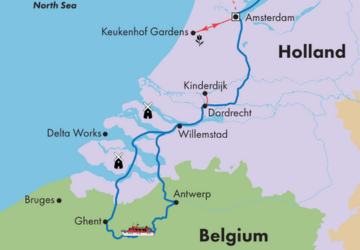 מפת ההפלגה להולנדלפריחת הצבעונים