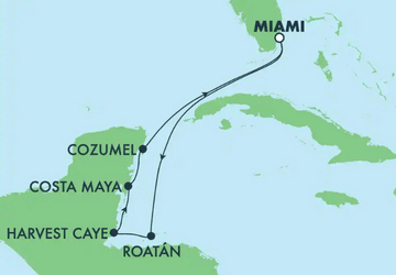 מפה שייט לקריביים