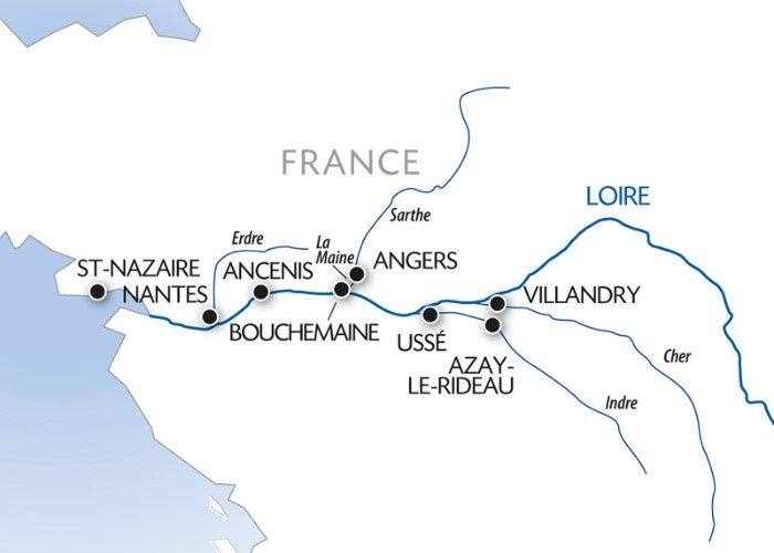 מפה שייט בספינות נהר בעמק להואר